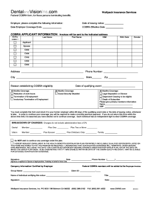 Federal COBRA Continuation Form