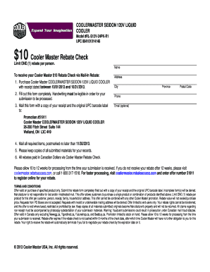 Cooler Master Rebate Form