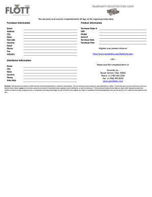 Warranty Registration Card