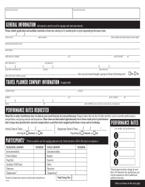 Disney Performing Arts Application