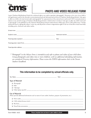 Photo and Video Release Form
