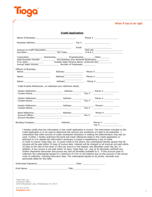 Credit Application Form