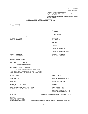 Initial Case Assessment Form
