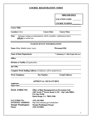 Course Registration Form