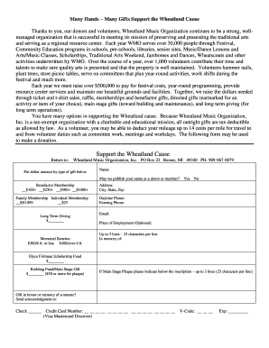 Wheatland Music Organization Donation Form
