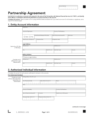 Partnership Account Authorization Form