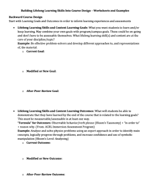 Backward Course Design Worksheet