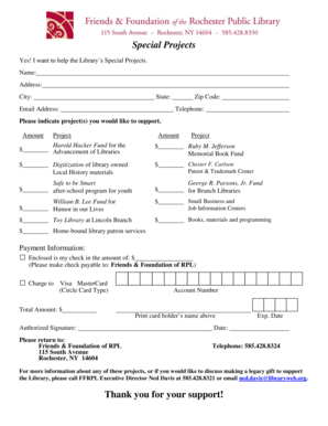 Library Donation Form