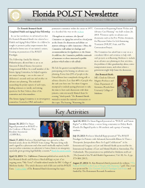 Fillable Online Florida POLST Newsletter Fax Email Print - pdfFiller