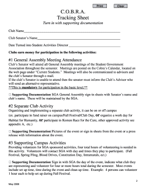 COBRA Tracking Sheet - Caldwell Community College - cccti