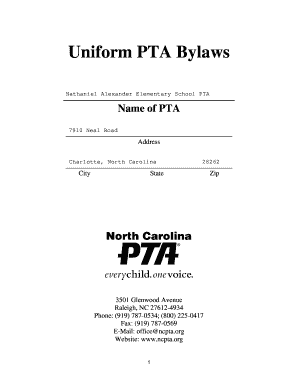 North Carolina Local PTA Bylaws