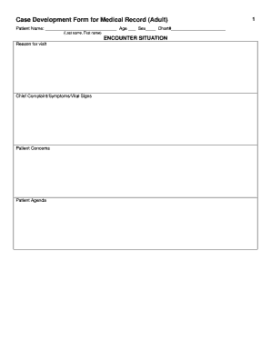 Case Development Form for Medical Record (Adult)