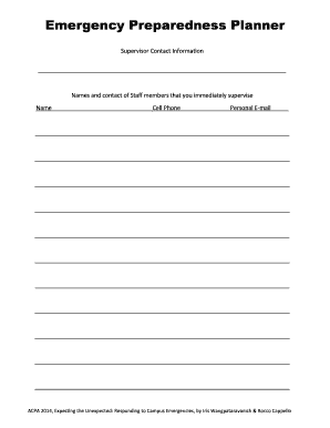 Emergency Preparedness Planner