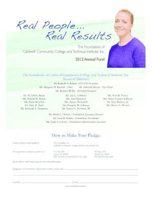 Caldwell Community College Foundation 2012 Annual Fund Brochure