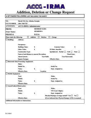 Addition Deletion or Change Request Form