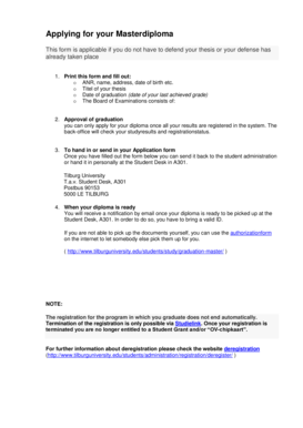 Master Diploma Application Form