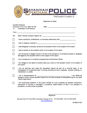 Georgia Motor Vehicle Accident Report Request