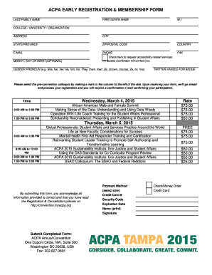 ACPA Early Registration and Membership Form