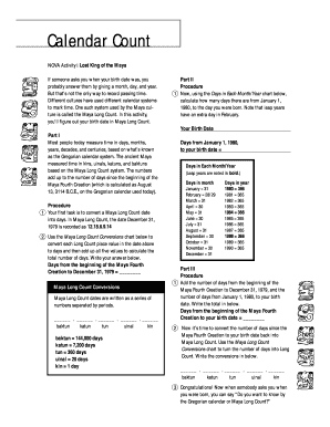 Maya Long Count Activity