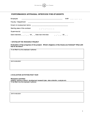 Performance Appraisal Interview PhD Students