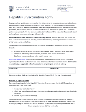Hepatitis B Vaccination Form