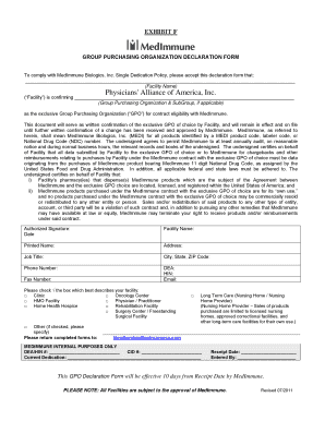 Group Purchasing Organization Declaration Form