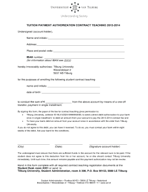 Tuition Payment Authorization Contract