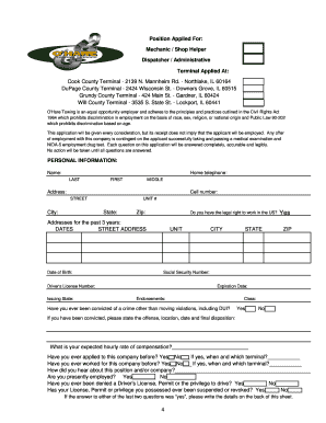 Position Applied For Mechanic Shop Helper Dispatcher