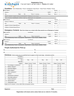 Childcare Registration and Admission Form