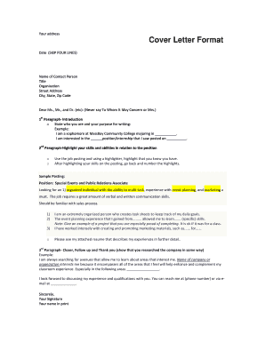 Permission letter to be absent from work - Cover Letter Format - MassBay Community College - massbay