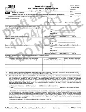 IRS Form 2848 Power of Attorney