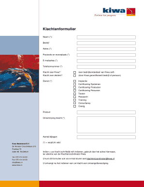 Klachtenformulier