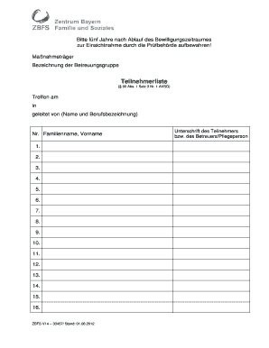 Teilnehmerliste