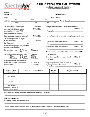Employment Application Form