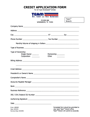 Credit Application Form