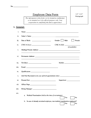 Employee Data Form