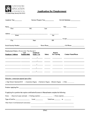 Application for Employment