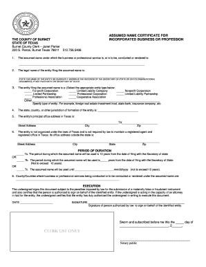 THE COUNTY OF BURNET