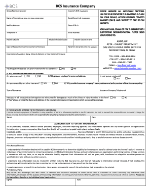 BCS Insurance Claim Form