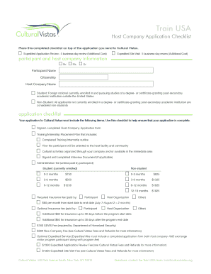 Train USA Host Company Application