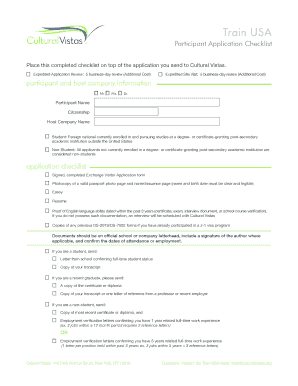 Train USA Participant Application