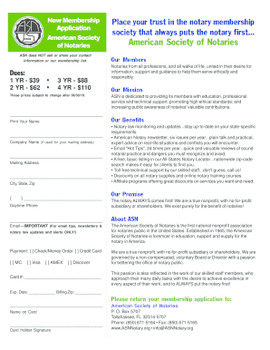 American Society of Notaries Membership Application