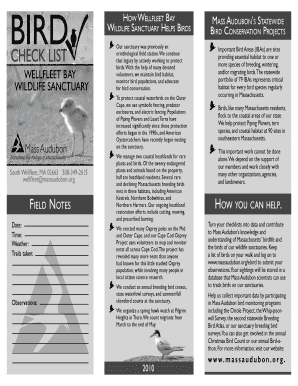 Wellfleet Bay Bird Checklist