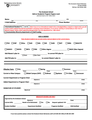 Graduate School Admission Form