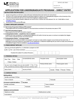 Undergraduate Program Application Form