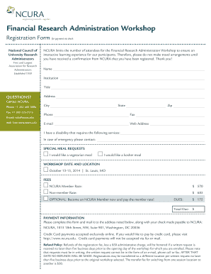 Financial Research Administration Workshop