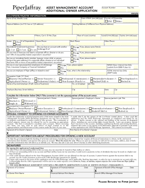 Additional Owner Application for Asset Management Account