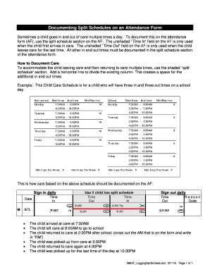 Child Care Attendance Form