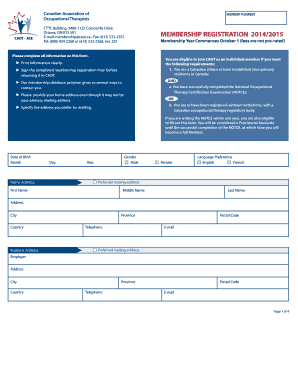 CAOT Membership Registration Form