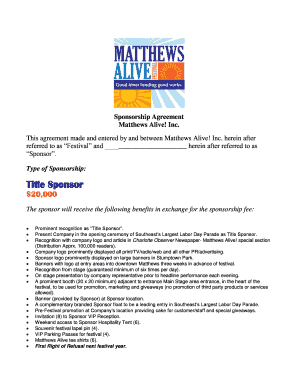 This agreement made and entered by and between Matthews Alive - matthewsalive